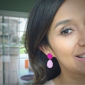Stella & Dot pink beaded earrings.